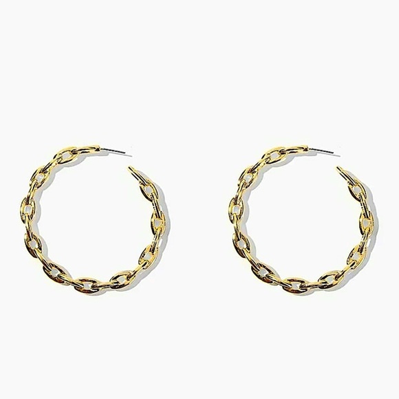 GOLD PLATED HOOP EARRINGS - Picture 2 of 3